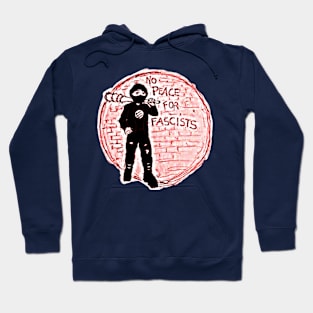 No Peace For Fascists - Darkened - ANITIFA Kicking Fascists Ass Since 1945 - Double-sided Hoodie